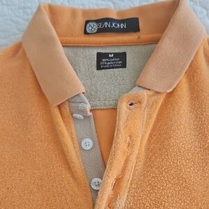 Vintage Sean John Men's Velour 3 Button Polo Shirt Medium